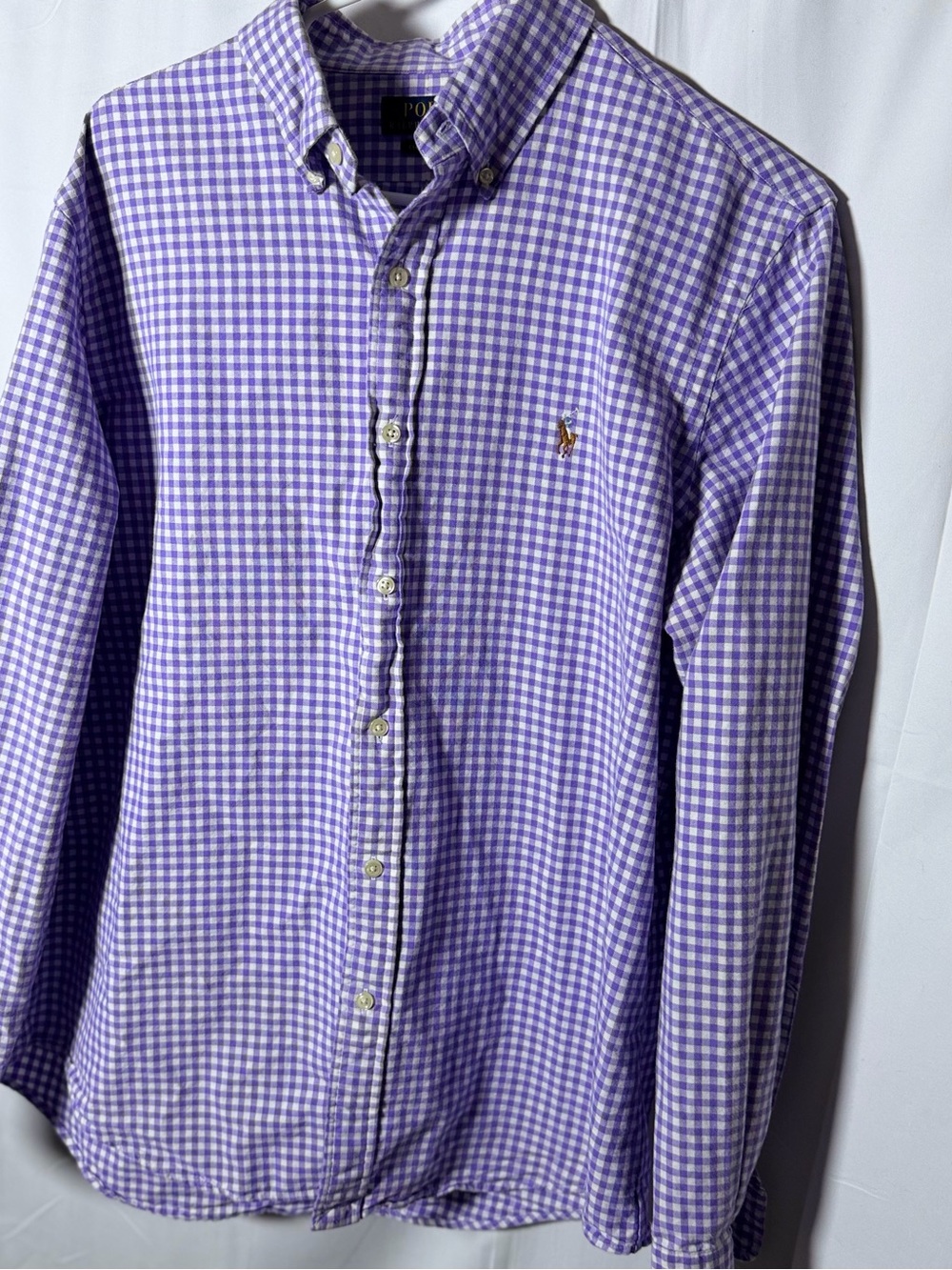 Ralph Lauren Purple Gingham Button-Down Shirt